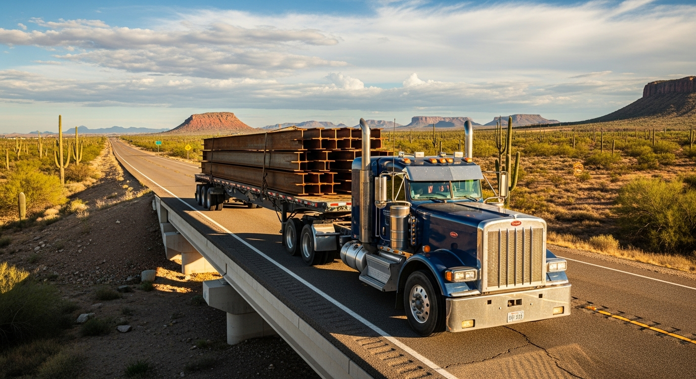 Flatbed freight truck